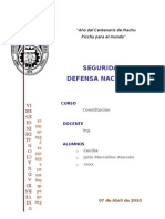 Seguridad y Defensa Nacional