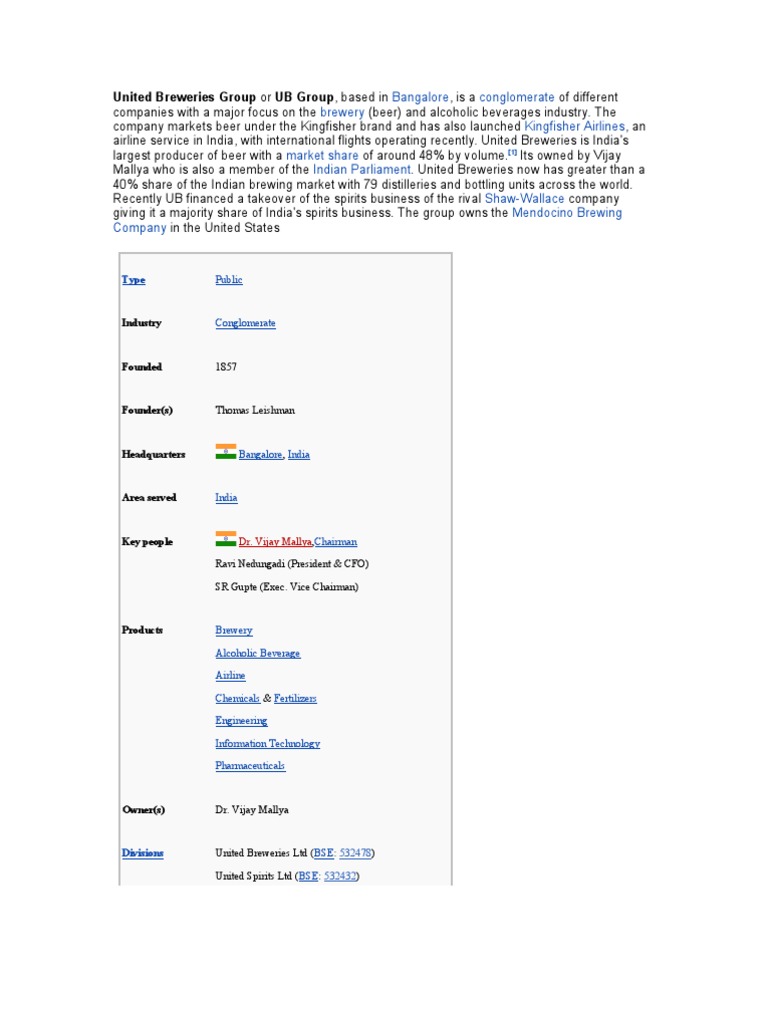 United Breweries Group | PDF