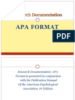 Research Documentation: Apa Format