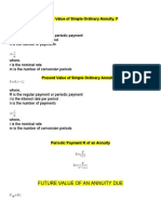 Future Value of Simple Ordinary Annuity, F