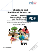 Technology and Livelihood Education: Quarter 1 - Module 5 Lay-Out, Mark Pattern and Cut Material