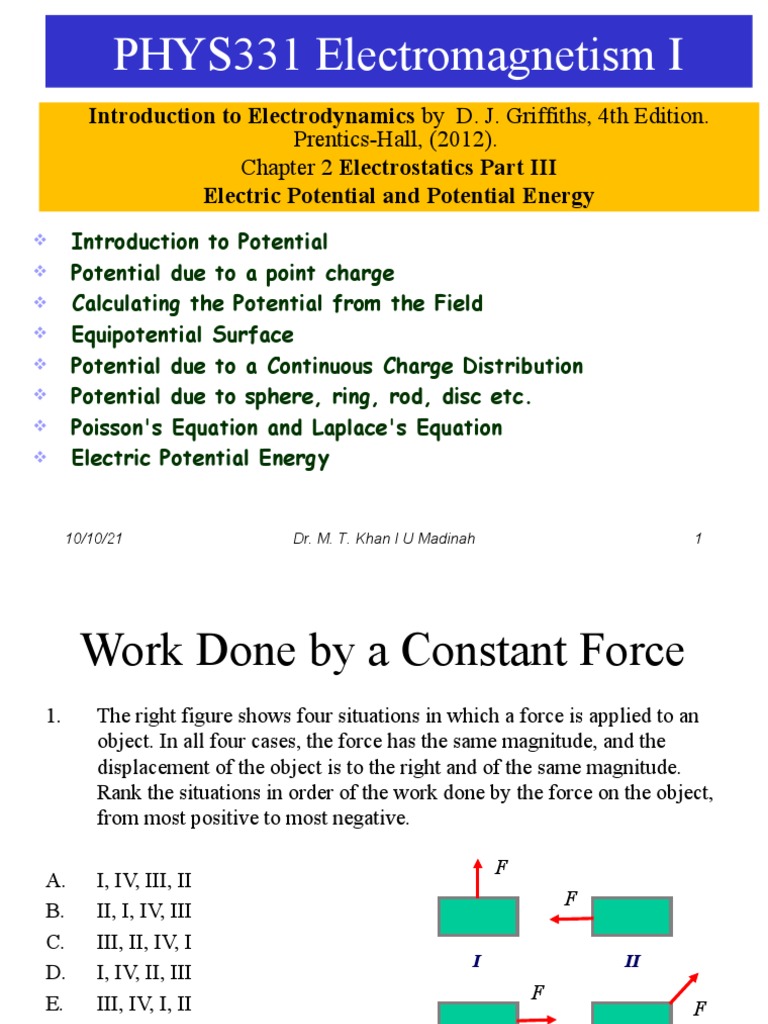 Electric Potential and Energy Concepts | PDF | Electric Field | Force