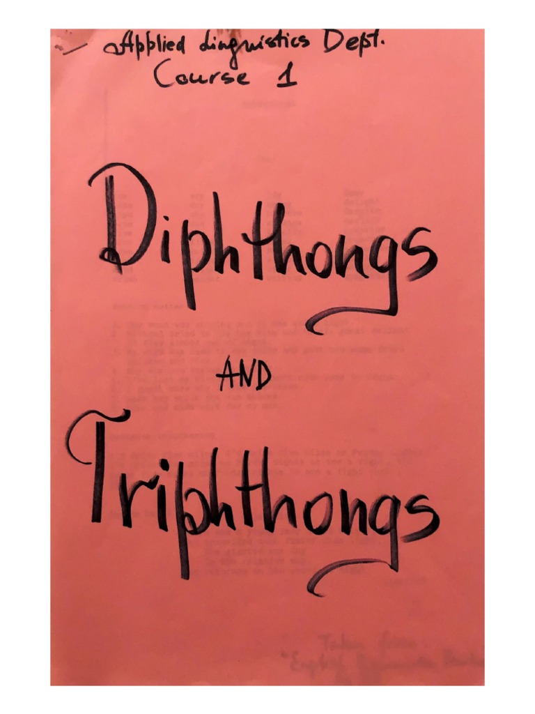 DIPHTHONGS PDF