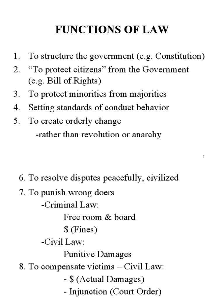 FUNCTIONS OF LAW