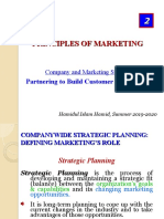 Principles of Marketing (Chapter 2) - Summer 2019-2020