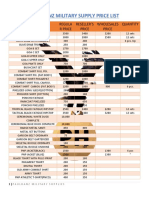 Paulhanz Military Supply Price List