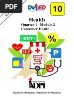 Health: Quarter 1 - M Odule 2 Consumer Health