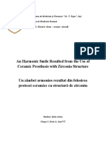 Un Zâmbet Armonios Rezultat Din Folosirea Protezei Ceramice Cu Structură de Zirconiu