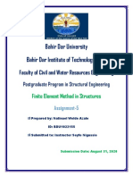 Finite Element Method in Structures Assignment-5