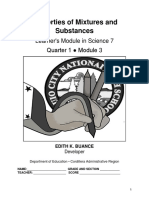 Properties of Mixtures and Substances: Learner's Module in Science 7 Quarter 1 Module 3