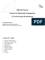 PMI-ACP Course: Domain III. Stakeholder Engagement 17% of The Exam (20 Questions)