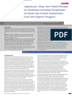 (Id) Knowledge Attitude and Practice of Healthcare Managers To Medical Waste Management and Occupational Safety Practices Findings From Southeast Nigeria - En.id