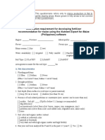 Information Requirement For Developing Fertilizer Recommendation For Maize Using The Nutrient Expert For Maize (Philippines) Software