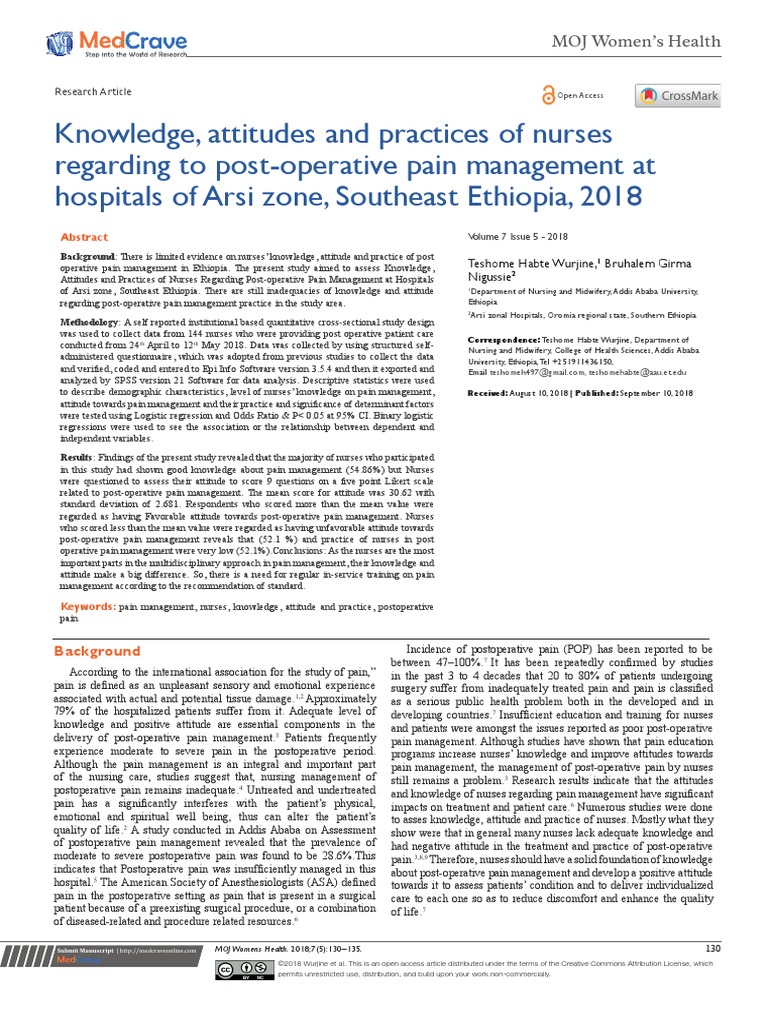 Knowledge, Attitudes and Practices of Nurses Regarding To Post
