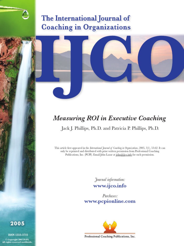Measuring ROI in Executive Coaching by Phillips Phillips 2005 PDF