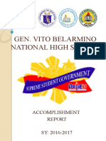 Gen. Vito Belarmino National High School: Accomplishment SY: 2016-2017