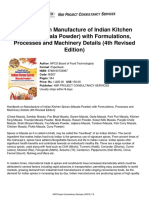 Niir Handbook On Manufacture Indian Kitchen Spices Masala Powder With Formulations Processes Machinery Details 4th Revised Edition