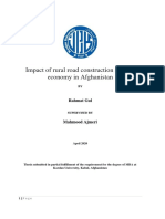 Impact of Rural Road Construction in Local Economy in Afghanistan