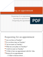 Making An Appointment: Requesting For An Appointment Agreeing The Appointment Disagreeing The Appointment