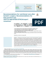 Recommendations For Nutritional Care After Bariatric Surgery: Recommendations For Best Practice and SOFFCO-MM/AFERO/SFNCM/expert Consensus