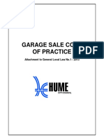 Garage Sale Code of Practice: Attachment To General Local Law No.1 - 2013