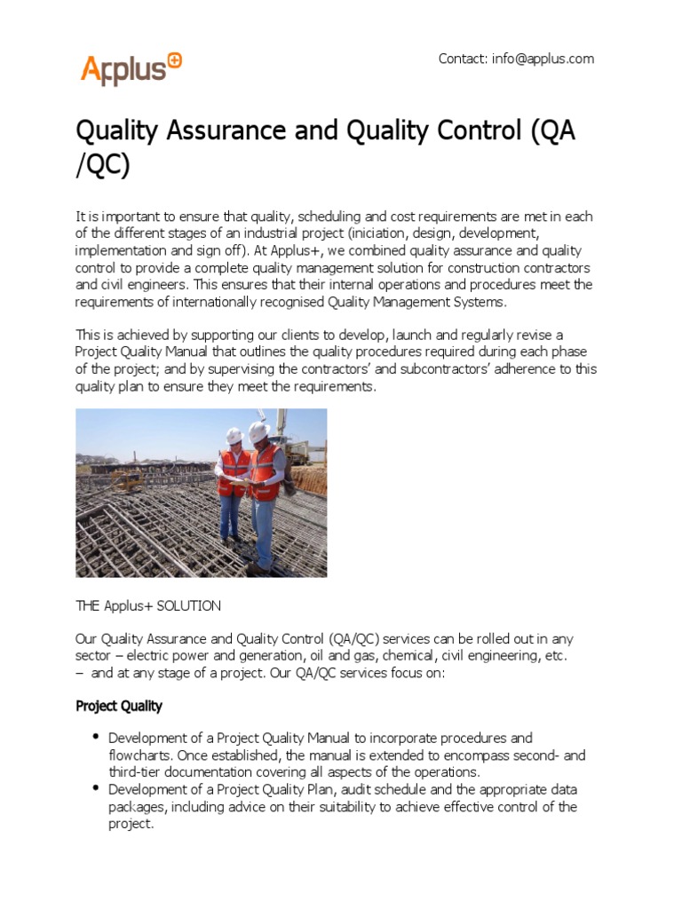 Quality Assurance and Quality Control (QA /QC) | PDF | Quality ...