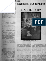 Sobre Raul Ruiz y Su Especial en Cahiers