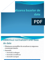 Normalizarea Bazelor de Date