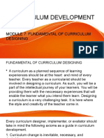 Curriculum Development: Module 7: Fundamental of Curriculum Designing