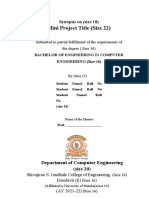 Mini Project Synopsis on Computer Engineering Degree