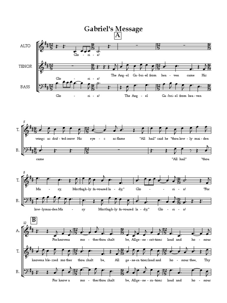 Gabriel's Message Sheet Music PDF