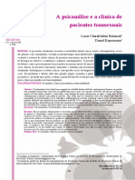 BULAMAH Lucas KUPERMANN Daniel 2016 Psicanálise Transexualidade Clínica