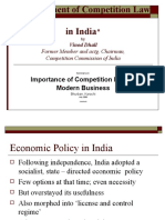 Development of Competition Law in India