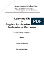 Learning Kit in English For Academic and Professional Purposes