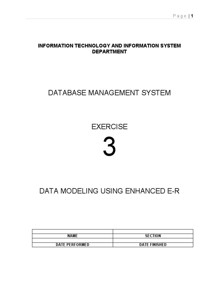 Week 7 - Data Modeling Using Enhanced E R Model | PDF | Data Model ...