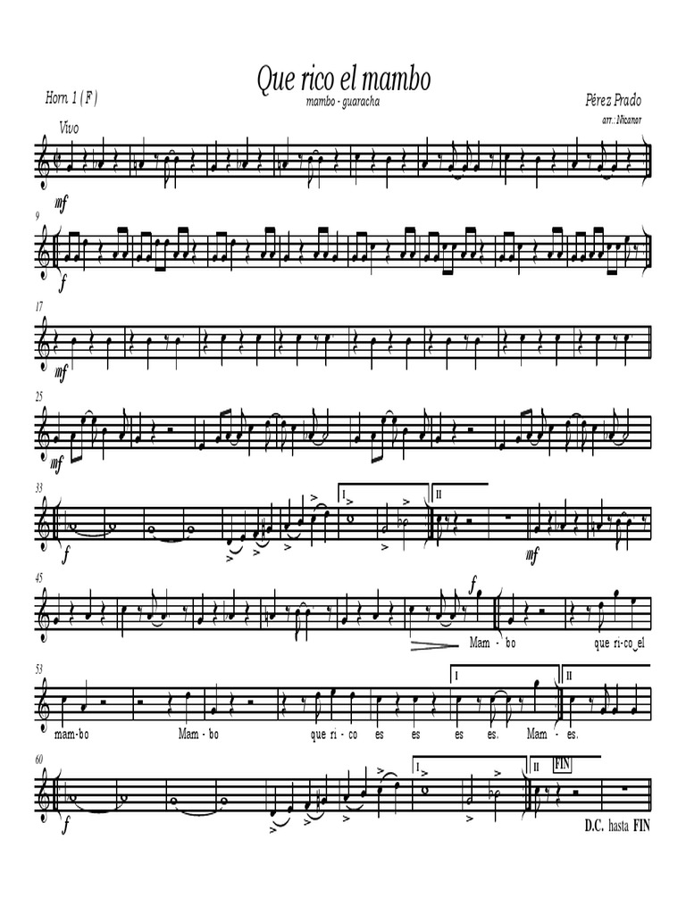 Que-Rico-El-Mambo - Trompa 1 | PDF