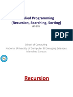 Applied Programming (Recursion, Searching, Sorting) : National University of Computer & Emerging Sciences