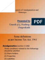 Taxation Aspects of Amalgamation and Demerger: Presented By: Umesh (G), Pradeep, Preeti & Omprakash