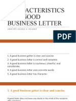 Characteristics of A Good Business Letter