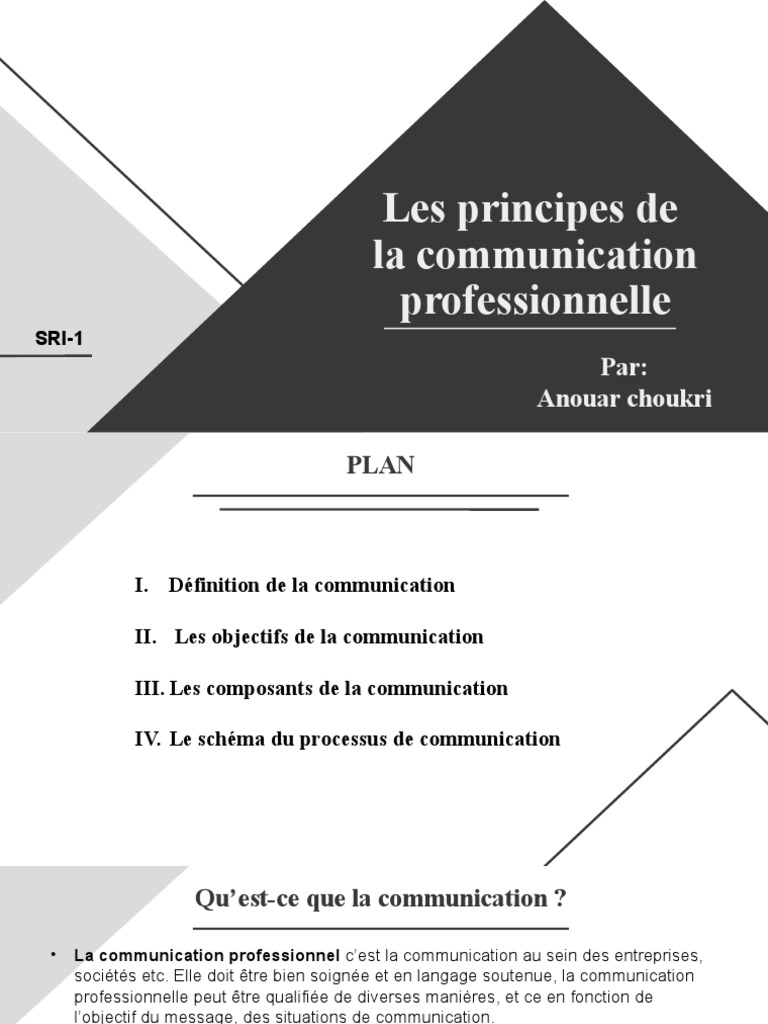 Principes de la communication professionnelle | PDF | Évolution de carrière