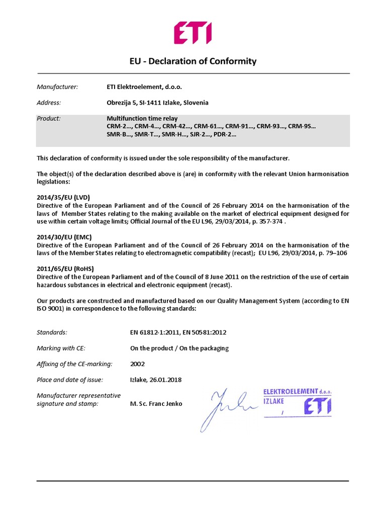 EC Declaration of Conformity PDF