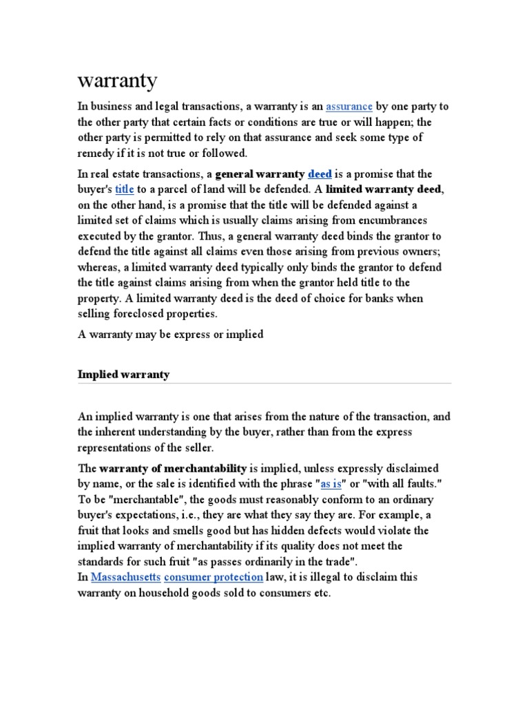 Understanding Warranties An InDepth Look at Express, Implied, and