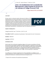 19 Algunos Comentarios A Las Instituciones de La Acumulación de Pretensiones, Litisconsorcio e Intervención de Terceros en El Proyecto de Reforma Al Código Procesal Civil