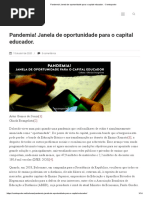 6B-SOUZA, Artur; EVANGELISTA, Olinda (2020) Pandemia; Janela de oportunidade para o capital educador