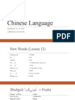 Chinese Language Lesson 12