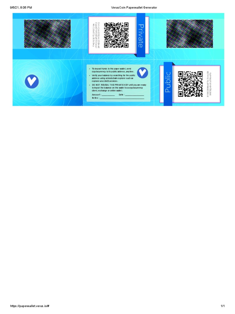 Veruscoin Paper Wallet Generator Pdf