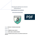 La Realidad Educativa Peruana y Las Políticas Educativas Del Gobierno MIRKO DIONICIO