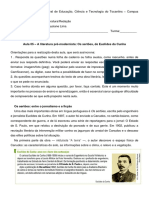 Aula 05 - Literatura Pré-Modernista - Os Sertões J de Euclides Da Cunha