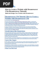 How To Create A Website With Dreamweaver CS4