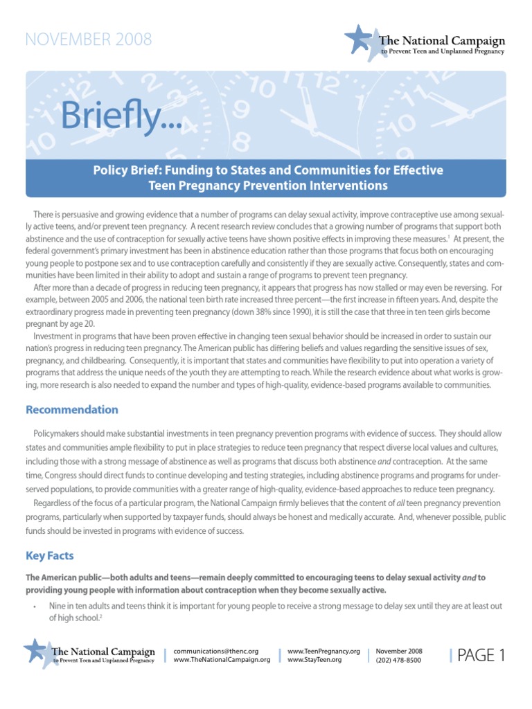 Effective Strategies for Teen Pregnancy Prevention | PDF | Teenage ...
